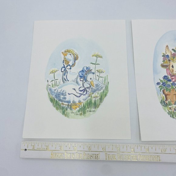 Two Signed Mary Lewis Prints Bunnies and Ducks Set of 2 - Picture 9 of 12
